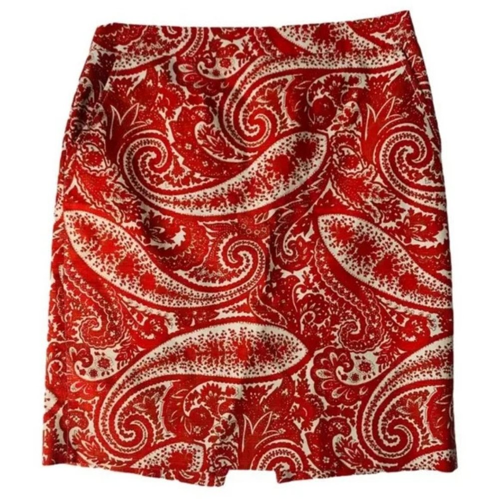 J. Crew Paisley Print Pencil Skirt . SZ 6 - Picture 1 of 4